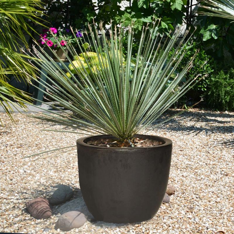 Glazed Egg Pot Planter (Charcoal)